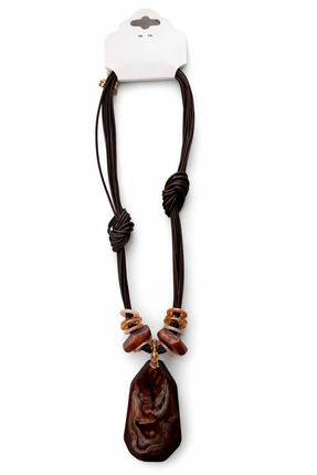 OEM Bohem Tarz Uzun Kolye – Düğümlü İpli Büyük Taş Detaylı