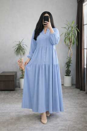 PREMİER VİE Tesettür viskon elbise – sade renk, rahat kalıp, günlük kullanım