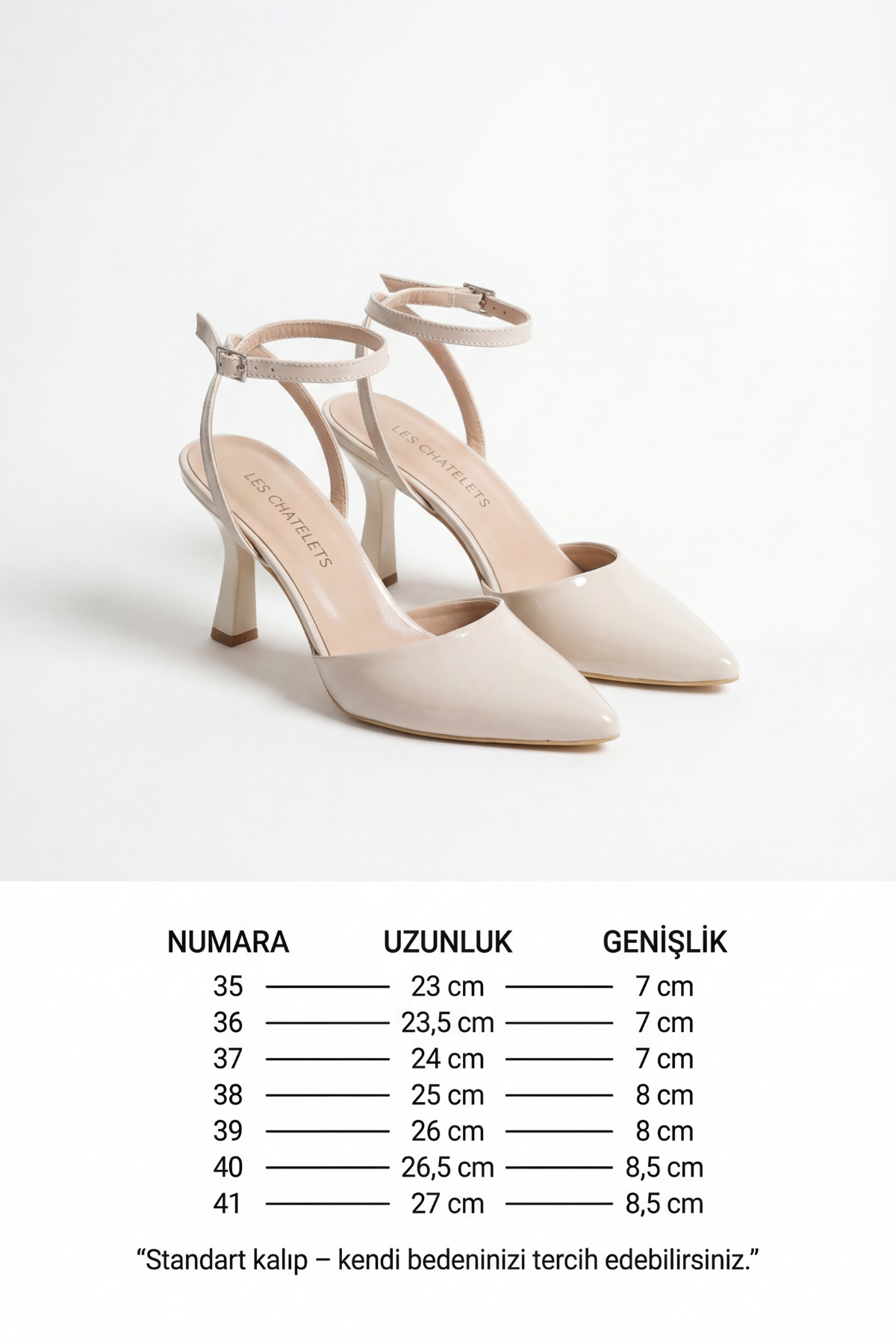 Les Chatelets  L’ANCRE Sivri Burun Bilekten Bağlama Topuklu Ayakkabı - Görsel 3