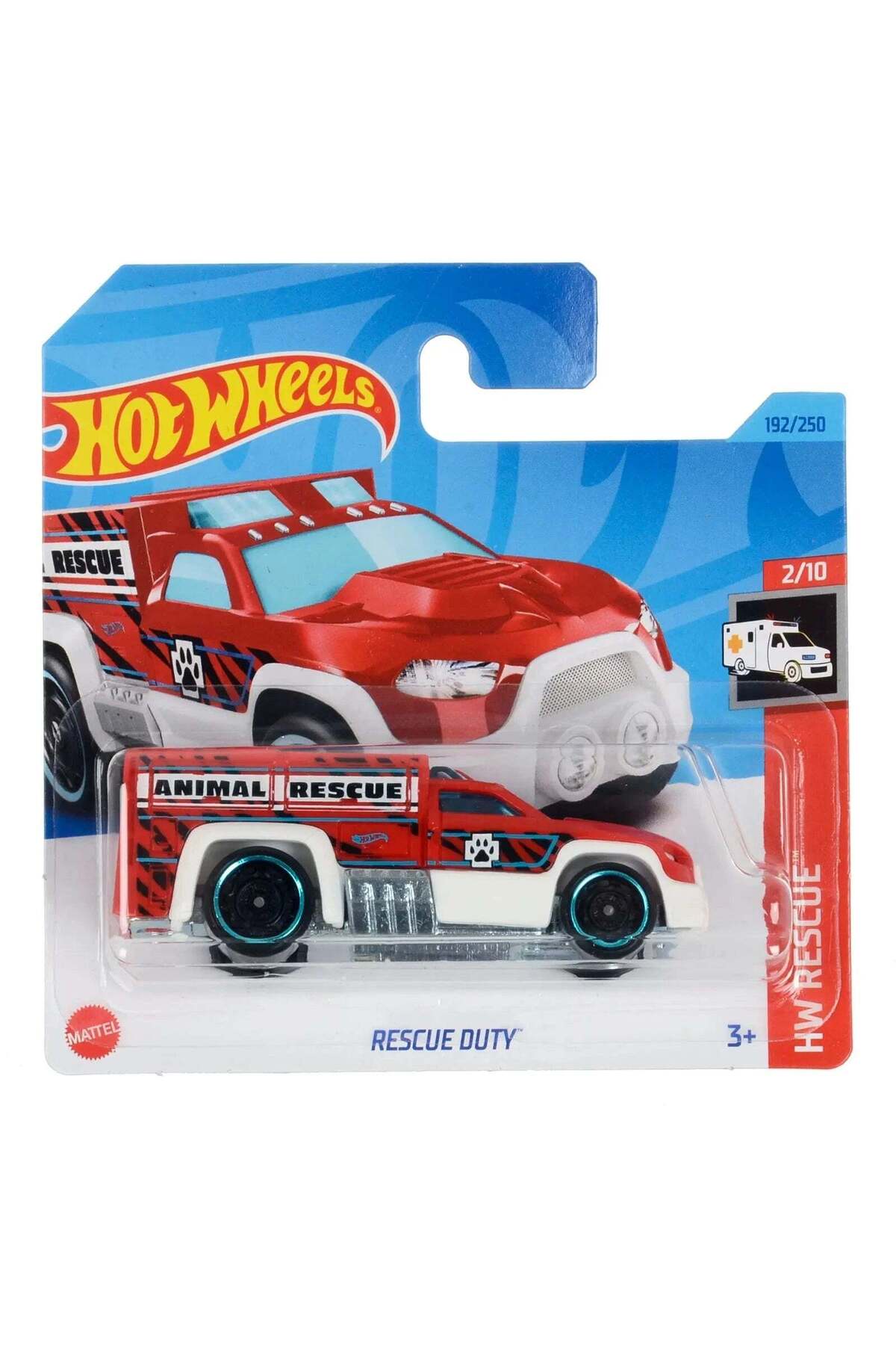 Masinuta Metalica Hot Wheels, Rescue Duty, HW Rescue 2023, Rosu, 1:64