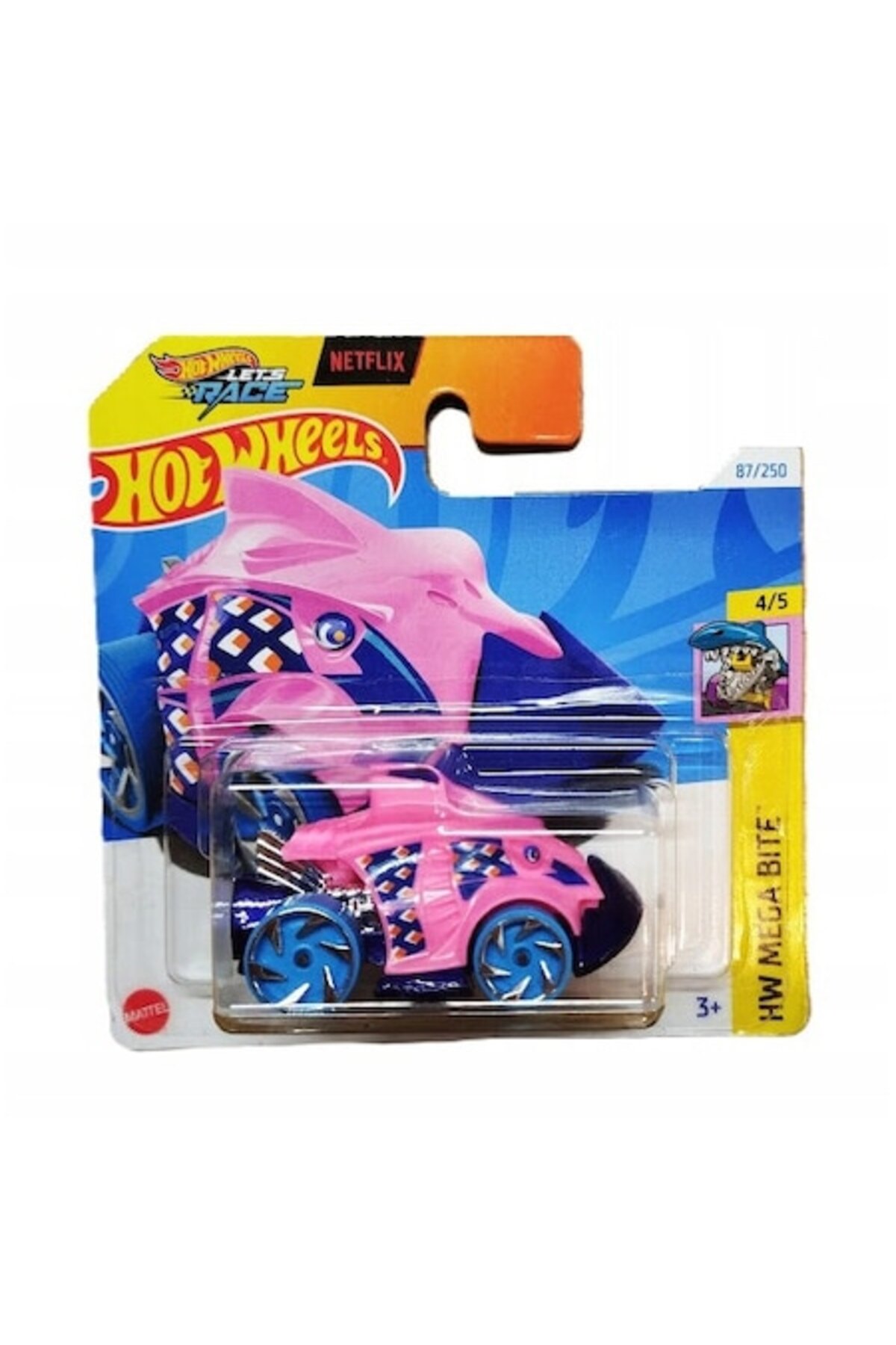 Masinuta metalica Hot Wheels, Piranha Terror, Let's Race, Netflix, HW Mega Bite, 2024, 1:64, roz
