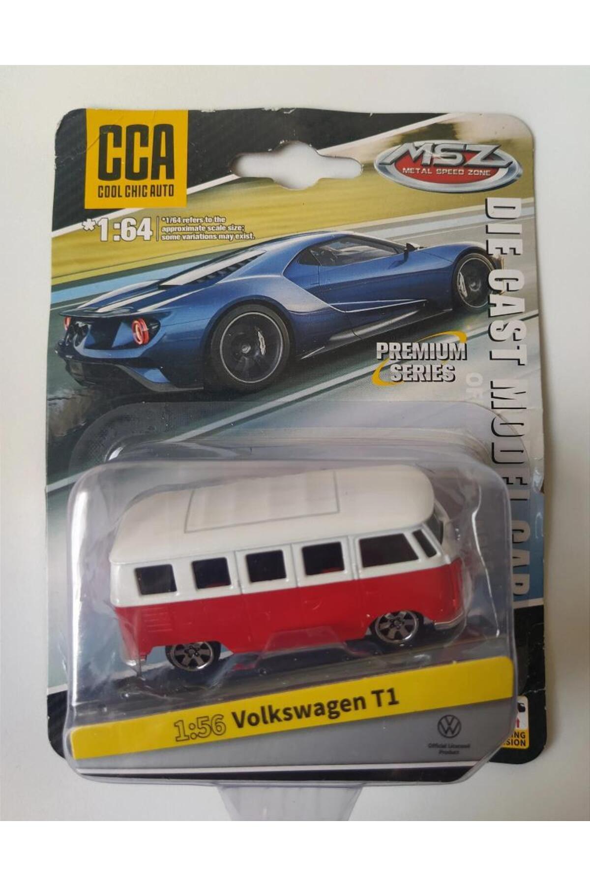 CCA Premium Series Volkswagen T1 Kırmızı-Beyaz 1/56 Model Araba