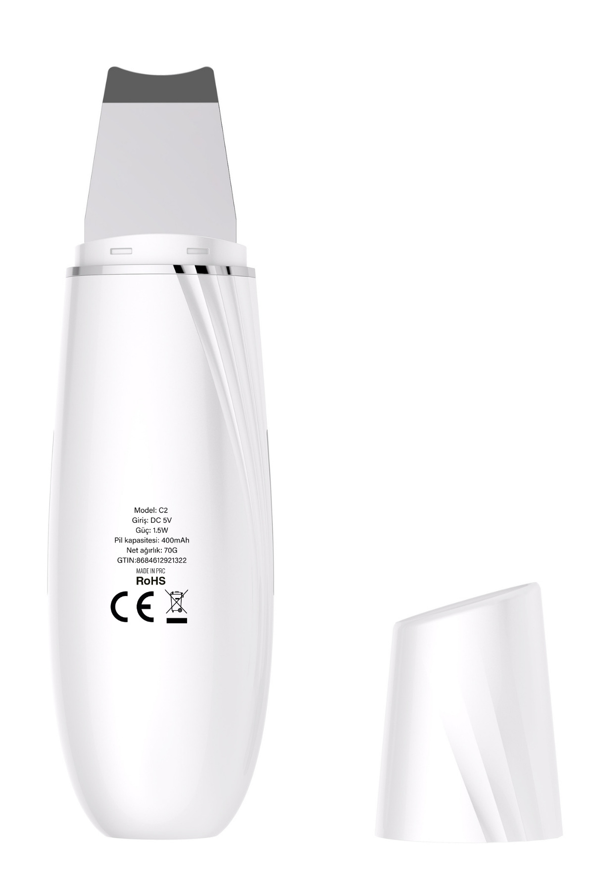 C2 Ultrasonik Spatula - Mikro Akımlı Cilt Temizleme, Siyah Nokta Giderici ve Lifting Cihazı Scrubber — سفید YNGC6197430-2 — تصویر 5 از 5