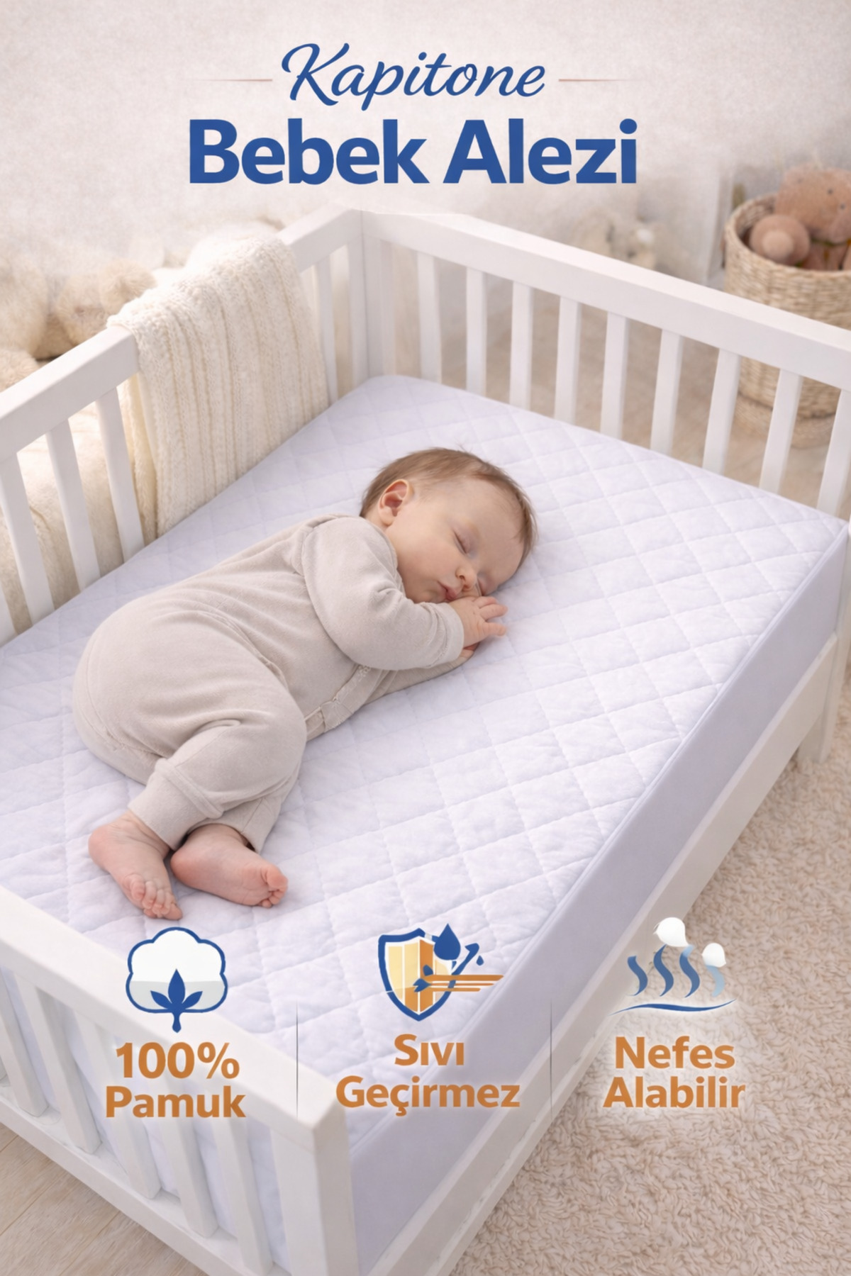 Quilted Baby Flare 100% Cotton Liquid-Proof Elastic-Waterproof Baby Mattress Protector