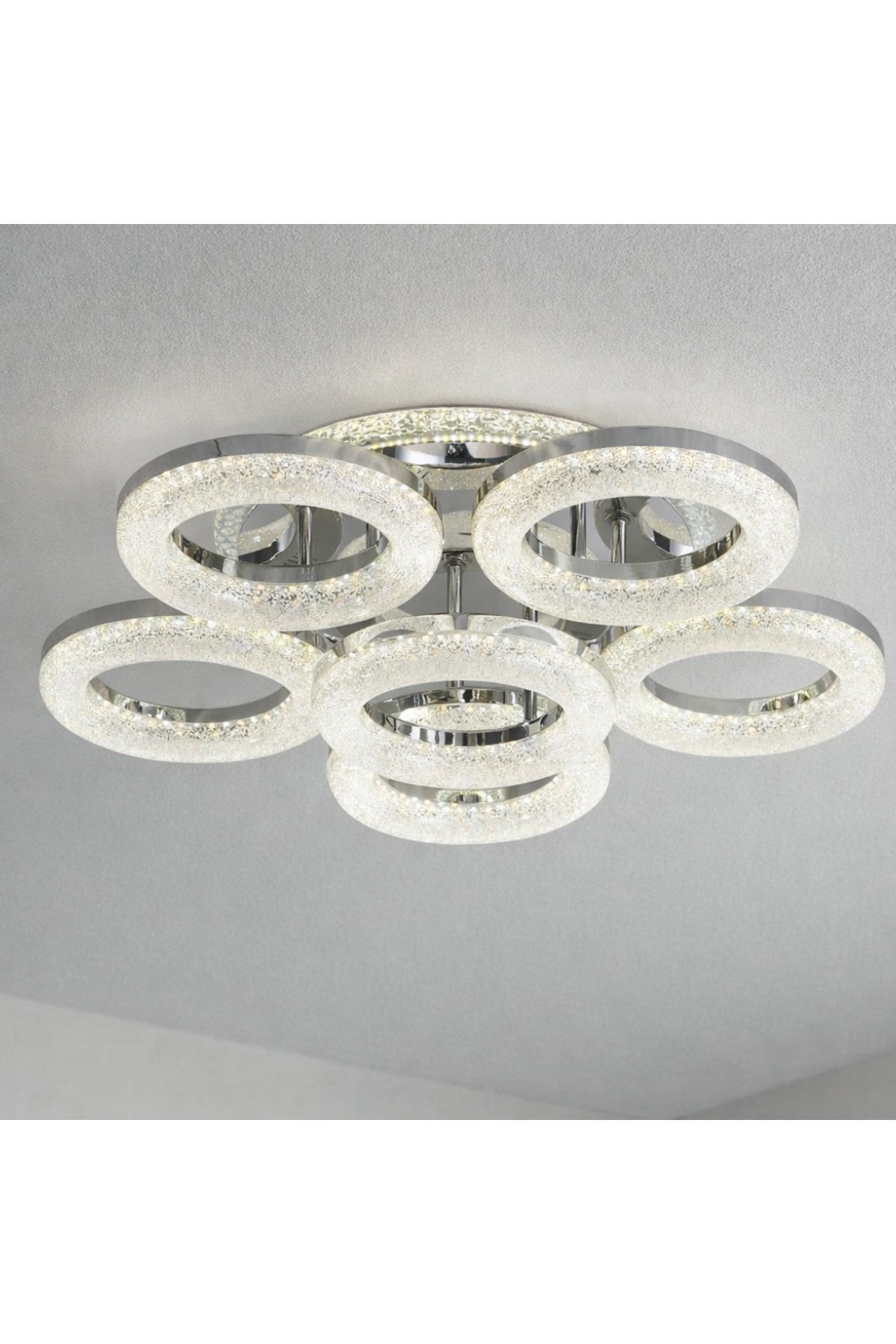 2026 MODEL 5+1 TAVANA MONTE 3 RENKLİ LEDLİ DİMMERLİ 4 KADEMELİ AVİZE