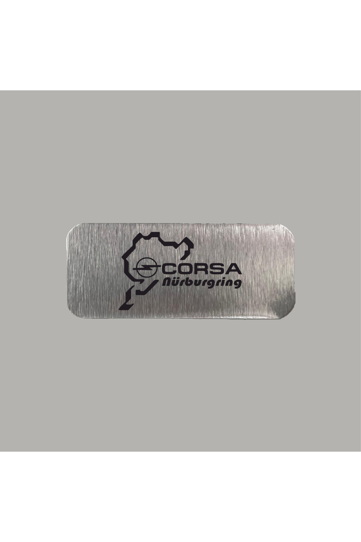 アクセサリー me0710 8500 CRF Opel Corsa Nurburgring Metal Etiket 3x7 cm Arkası Yapışkanlı