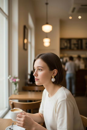 Marka Çelik Top Altın Küpe