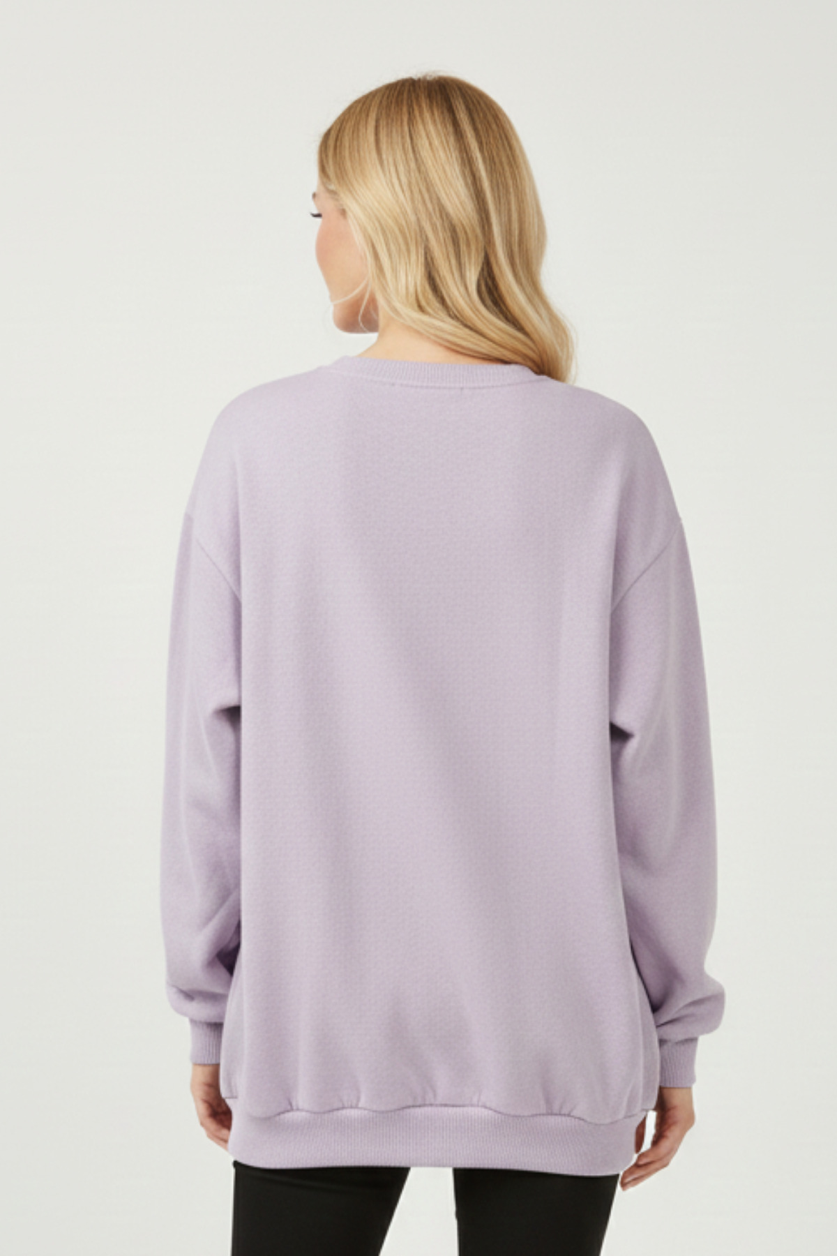 KOZİA OUTDOORS Baskısız Basic Oversize Bisiklet Yaka Şardonlu Unisex Rahat Kalıp Sweatshirt görsel 4