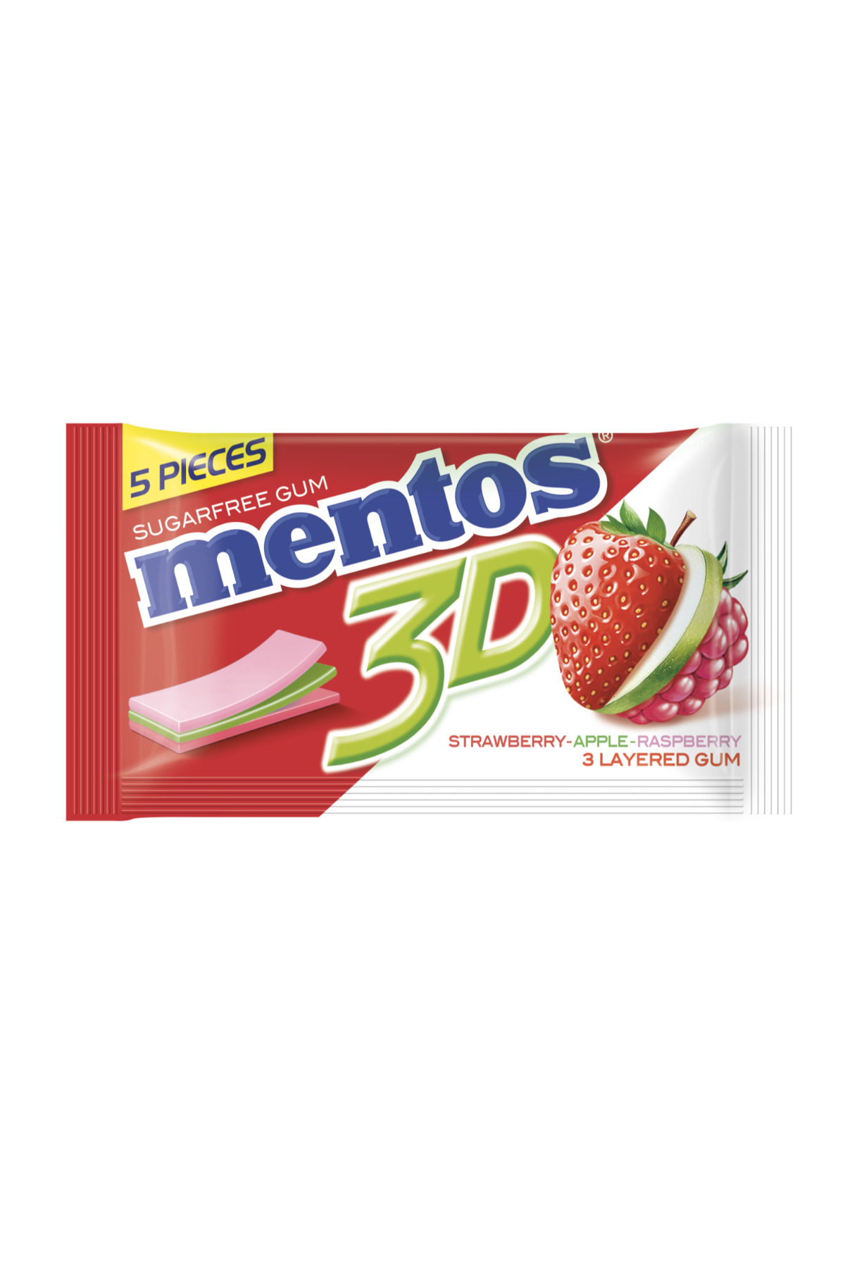 Mentos علكة فراولة ثلاثية الأبعاد، 8.5 غرام