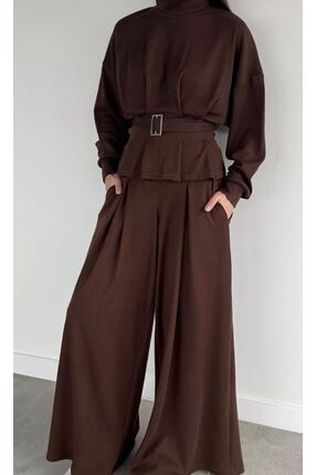 Femaura Alt Üst Takım - FM-0200 Model Triko Kemer Detaylı Kadın Alt-Üst Takım