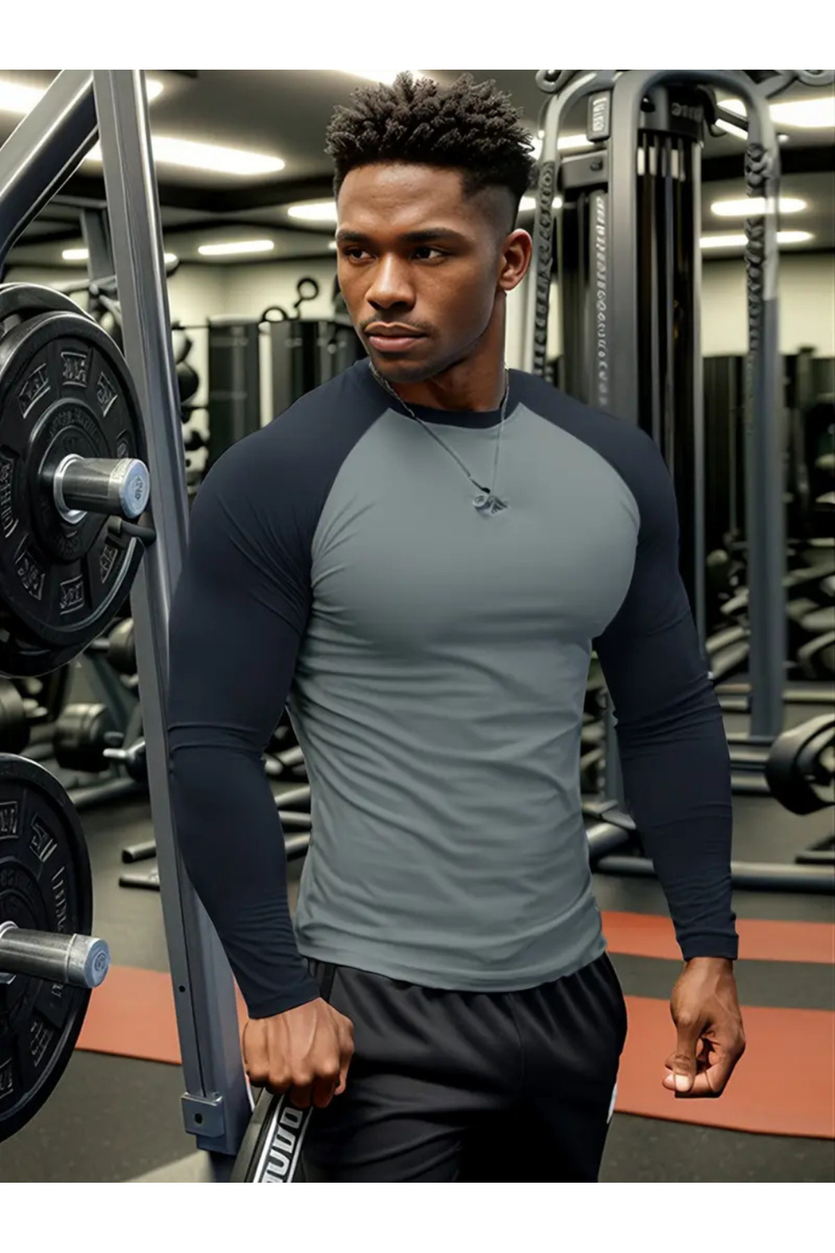 RUTBİL SPORTS Uzun Kol Renkli Body Uzun Kol Fitness Body Gym Body Sporcu Uzun Kol Fitness Body İKİ RENKLİ MODEL görsel 4