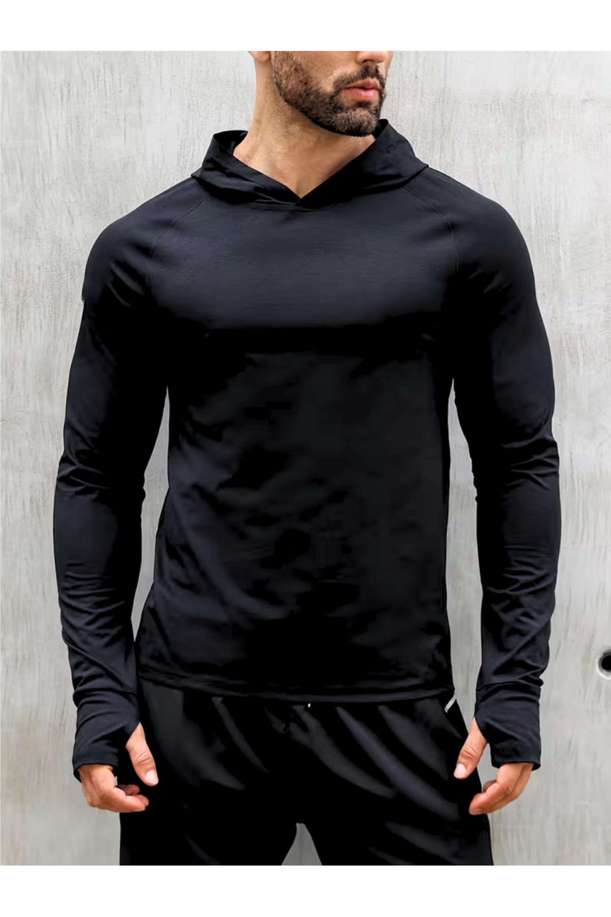 RUTBİL SPORTS Kapşonlu Fitness BODY -GYM Fitness Tank Top -Boks Antrenman BODY -Koşu Egzersiz BODY COMPRESSİON görsel 4