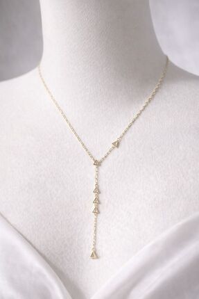 sheenez Gold Zirkon Taşlı Y Kolye