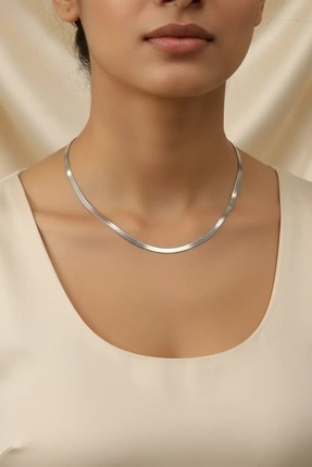 Clariss Çelik Gümüş Renk 45 cm İtalyan Zincir Model Kadın Kolye