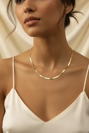 Clariss Çelik Altın Renk 45 cm İtalyan Zincir Model Kadın Kolye