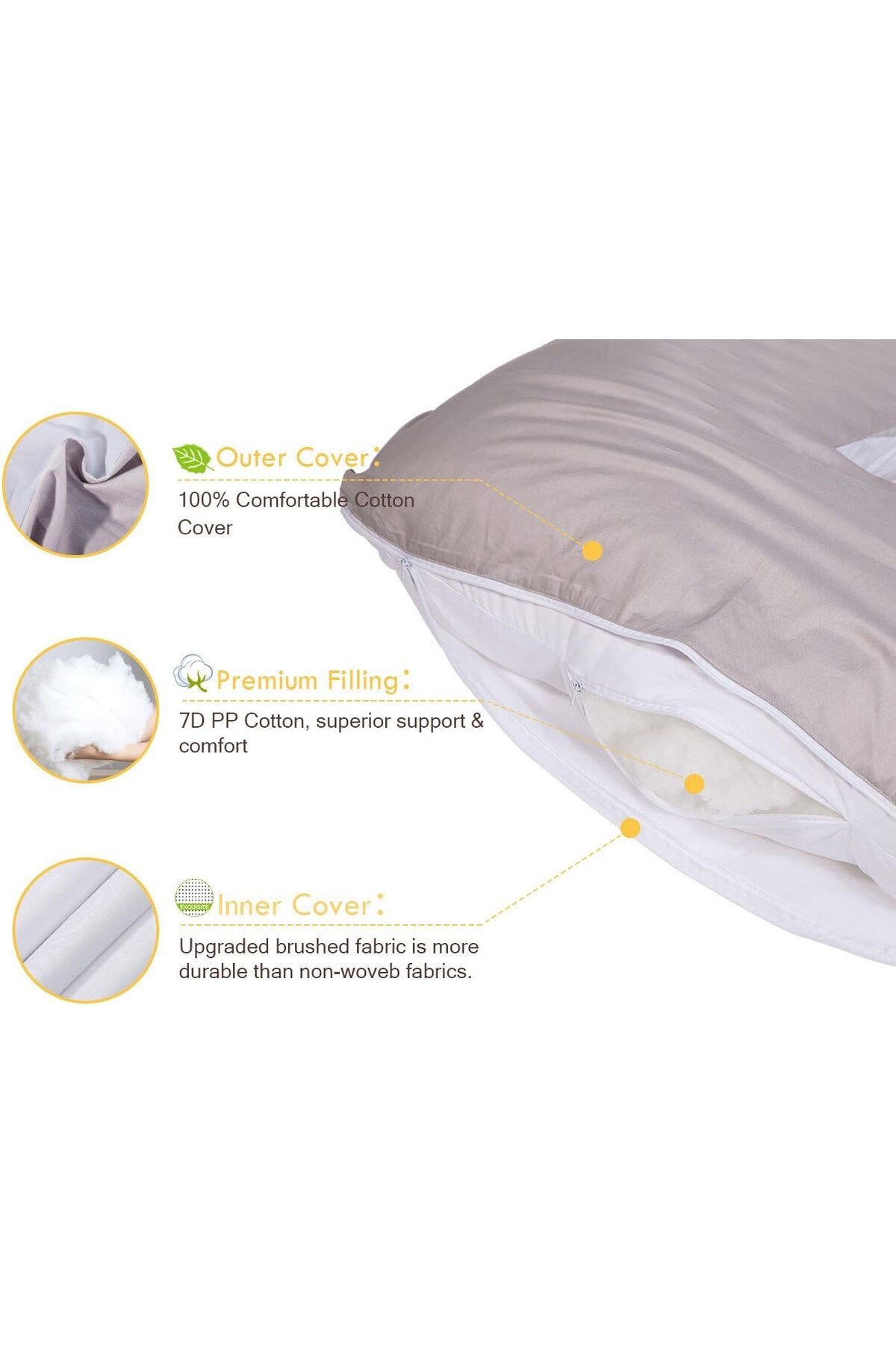 مخدة الحامل لدعم الظهر و البطن اثناء الحمل وبعده لنوم امن ومريح وغطاء قابل للغسيل 🤰- وسادة حوامل