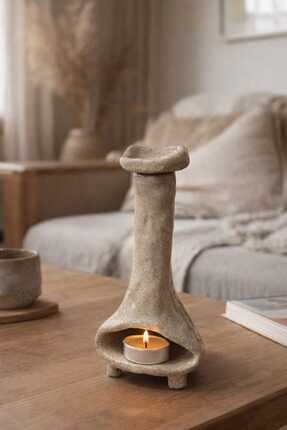 Cogo Seramik El Yapımı Stoneware Seramik Meditasyon Tütsülüğü | Doğal Form Pa...