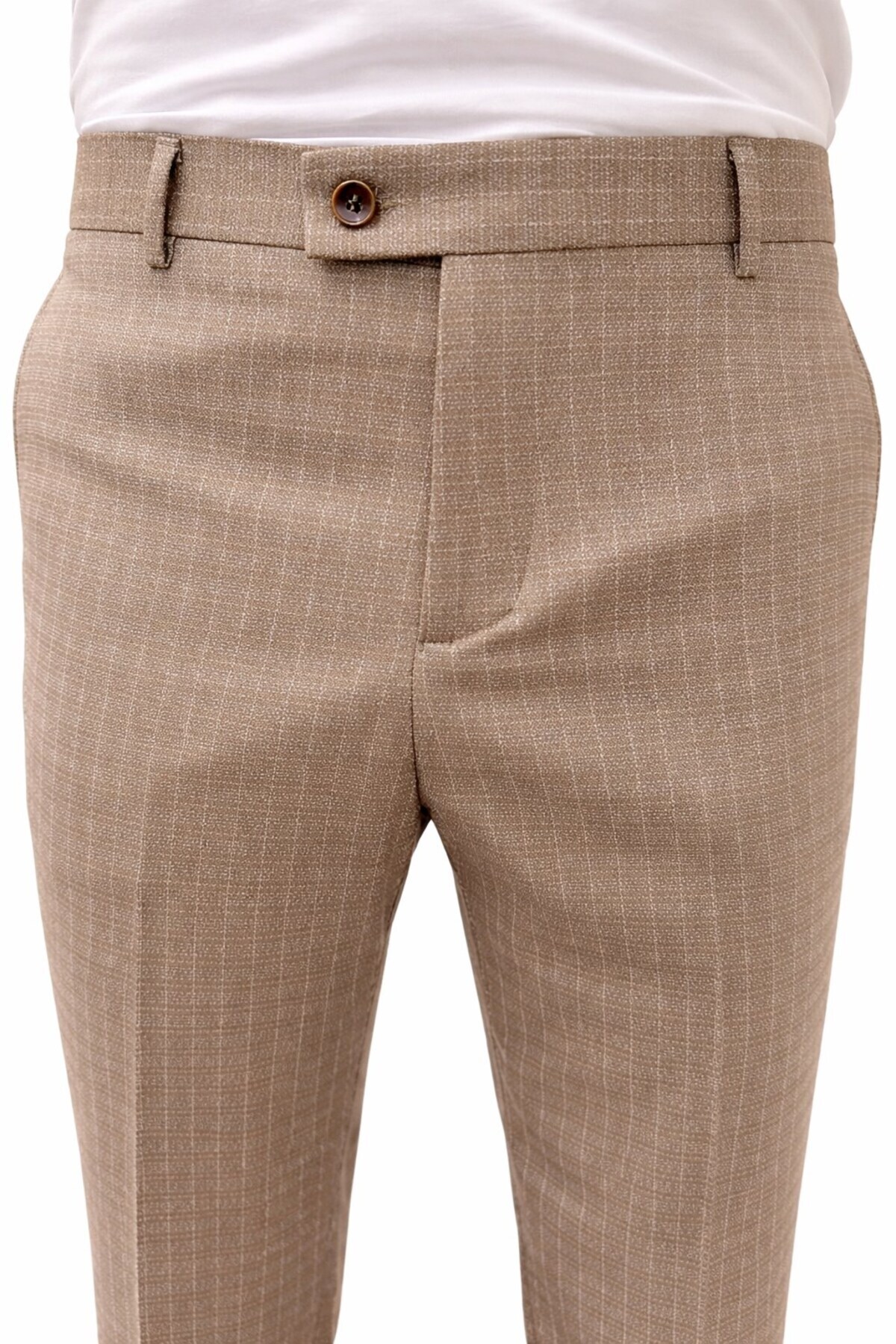 Plus Scorpion  Erkek Kruvaze Slim Fit Takım Elbise – 4 Düğmeli, Sivri Yaka, Çift Yırtmaçlı Şık Tasarım - Görsel 7