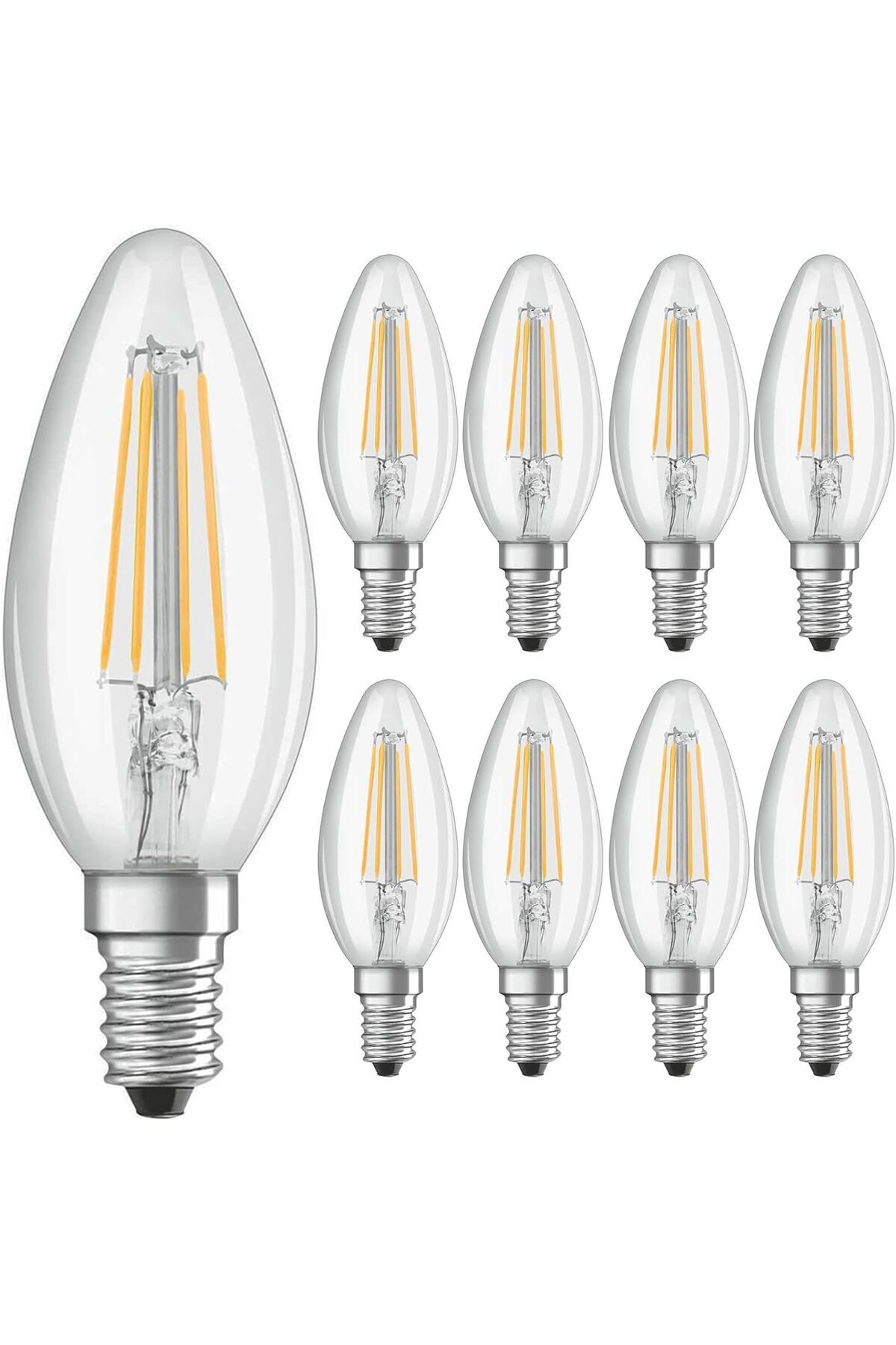 Osram مصباح LED E14، سلك أبيض دافئ 2700 كلفن، 4 واط، كلاسيكي B40، ضوء ...