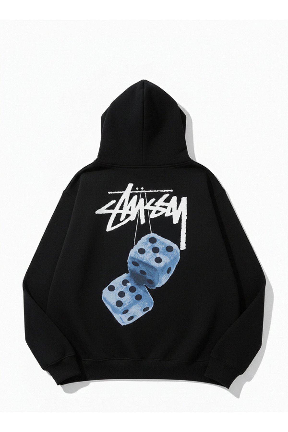 Mayer Butik Unisex Men/Women Dice Printed Cotton Oversized Hooded Sweatshirt