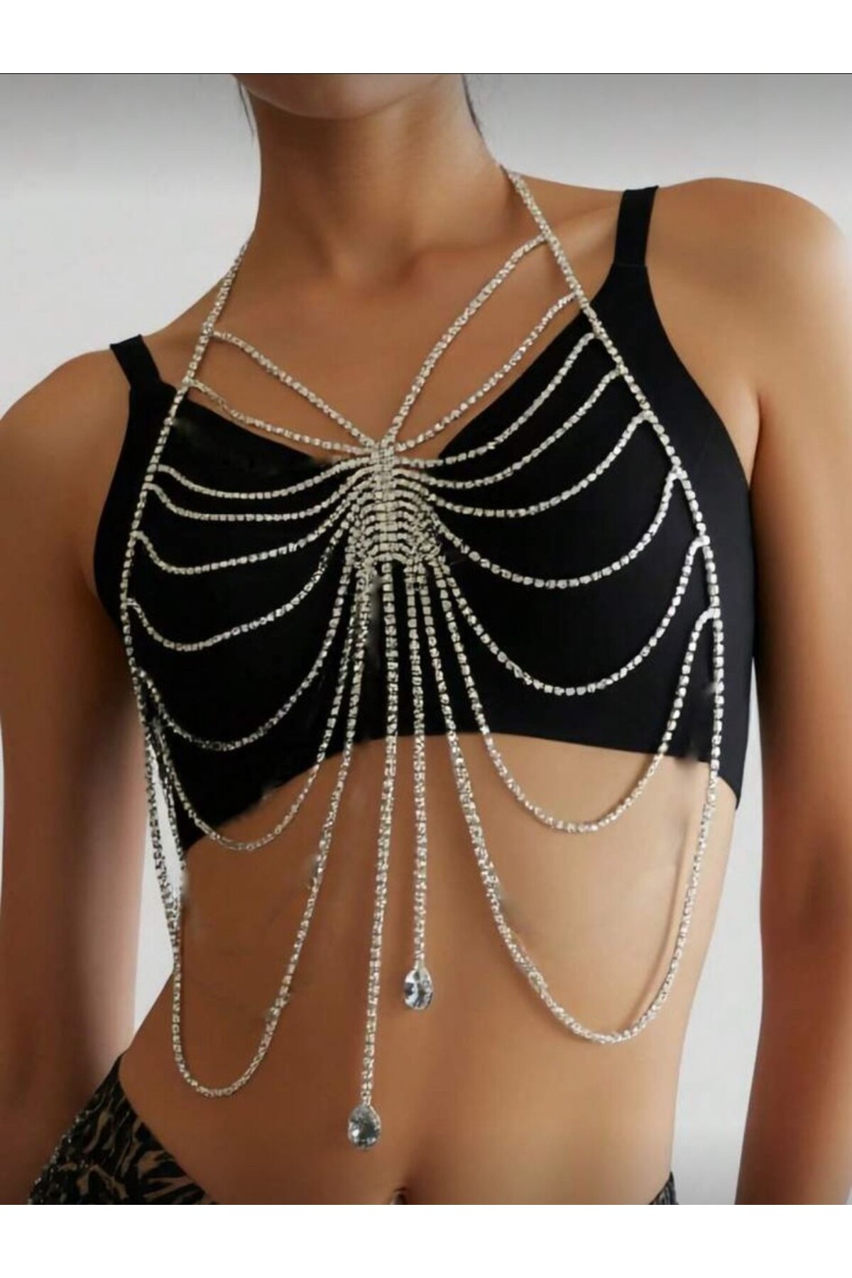 Taşlı Abiye Aksesuarı, Bikini Aksesuarı, Taşlı Bralet, Vücut Aksesuarı