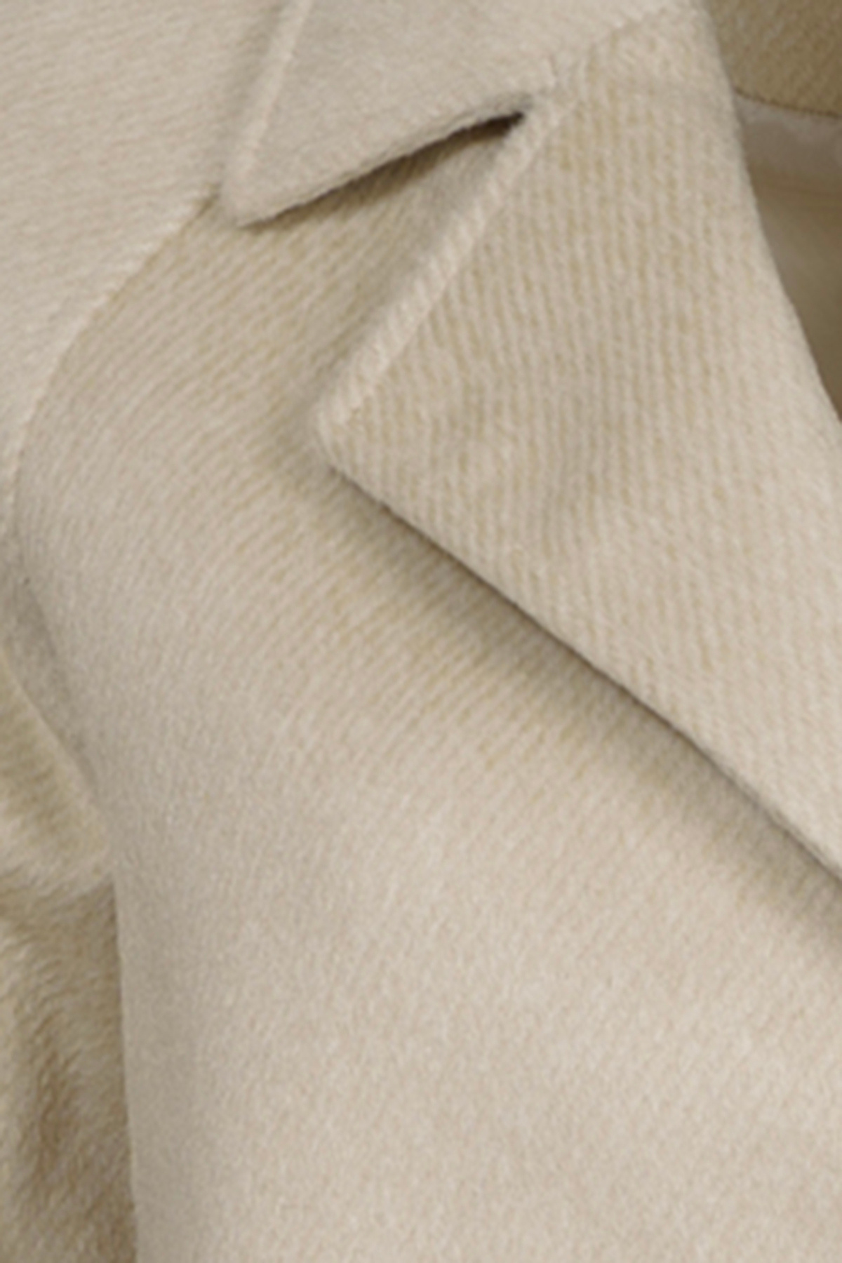 Soydan Güner  Bej Reglan Kol Kruvaze Yaka Rahat Kalıp Alpaka Tuşe Kısa Kaban 2670 - Görsel 3