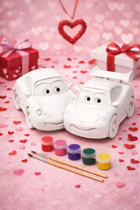 PRİNTELLA McQueen & Sally Boyama Seti – 2’li Figür, 6 Renk Boya ve 2 Fırça – ...