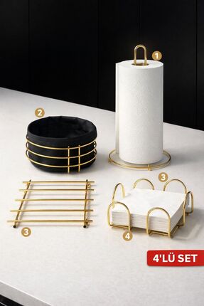 Kitchen Smile Sofra Mutfak Sunumluk Rulo Peçetelik Havluluk Nihale Ekmeklik 4...