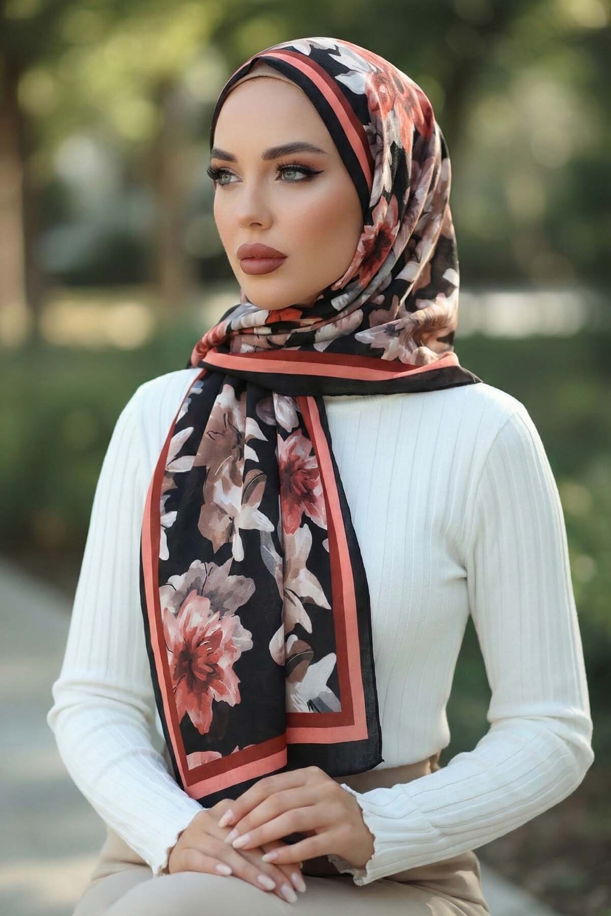 Vamelya Primavera Pamuksu Dokulu Şal İtalyan İmza Serisi
