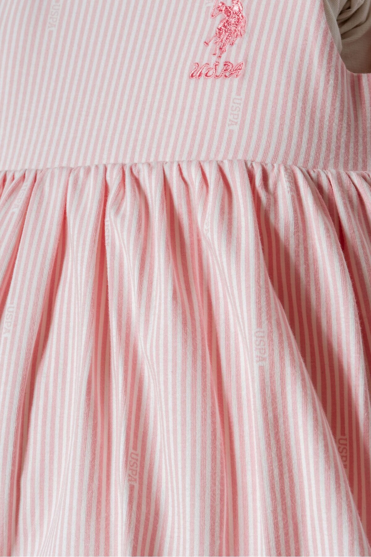 U.S. Polo Assn. Kız Bebek Pembe Elbise fotoğrafı 3 (önizleme)