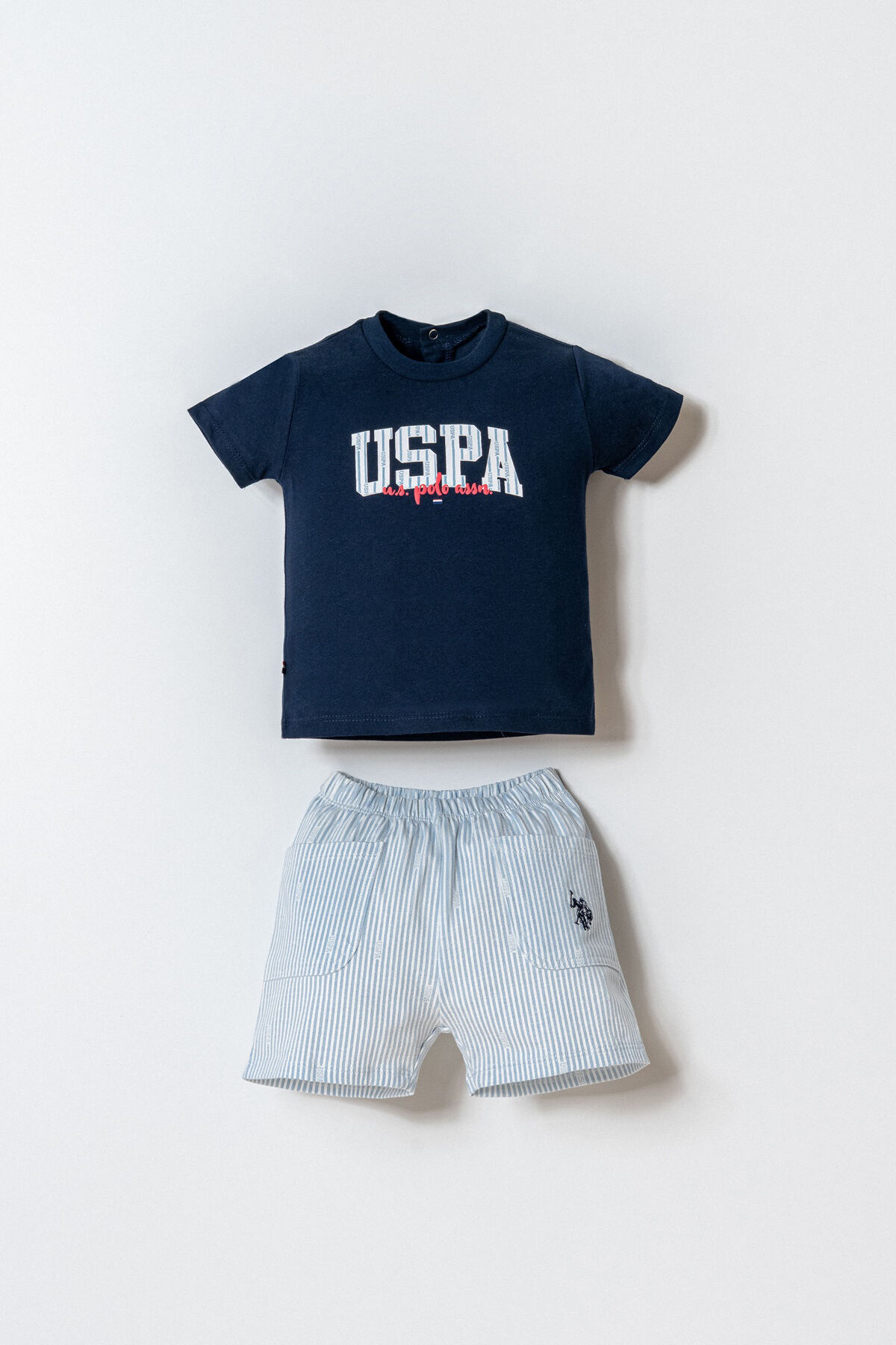 U.S. Polo Assn. Baby Boy Navy Blue Shorts Set