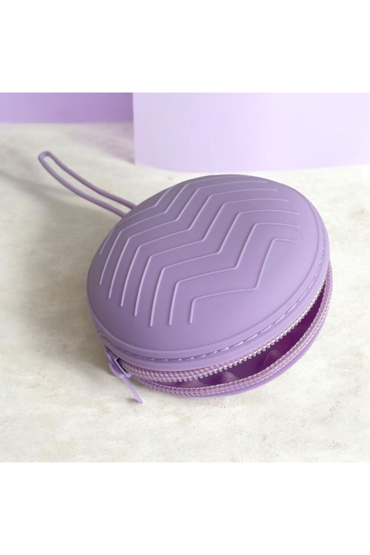 The Cloudish Shop Silikon Emzik Saklama Kutusu Emzik Tutucu Taşınabilir Askılı Fermuarlı - LİLA fotoğrafı 2 (önizleme)