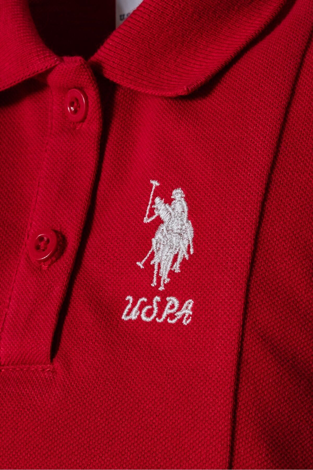 U.S. Polo Assn. Kız Bebek Kırmızı Elbise fotoğrafı 2 (önizleme)