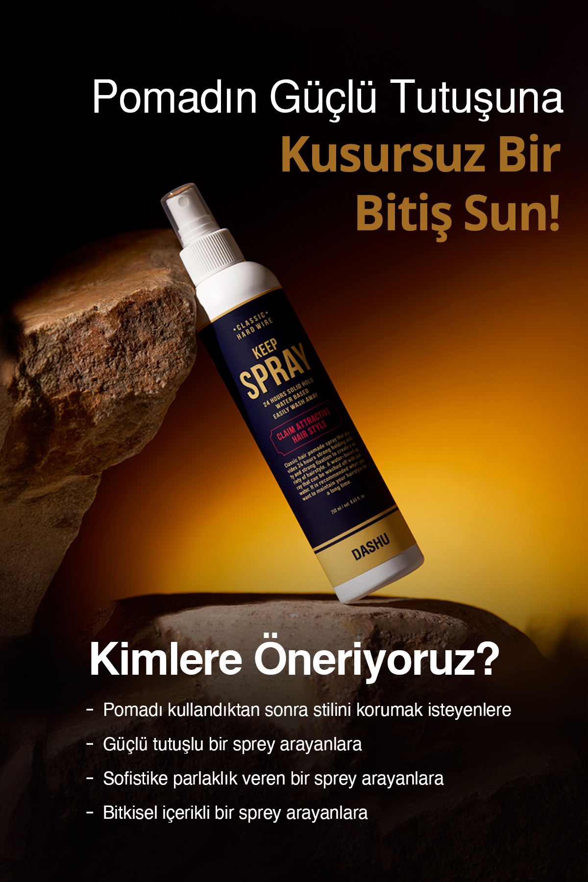 Pomad Etkisini Artıran Uzun Süre Etkili Saç Sabitleyici Sprey Classic Hard Wire Keep Spray — 8724 — تصویر 3 از 8
