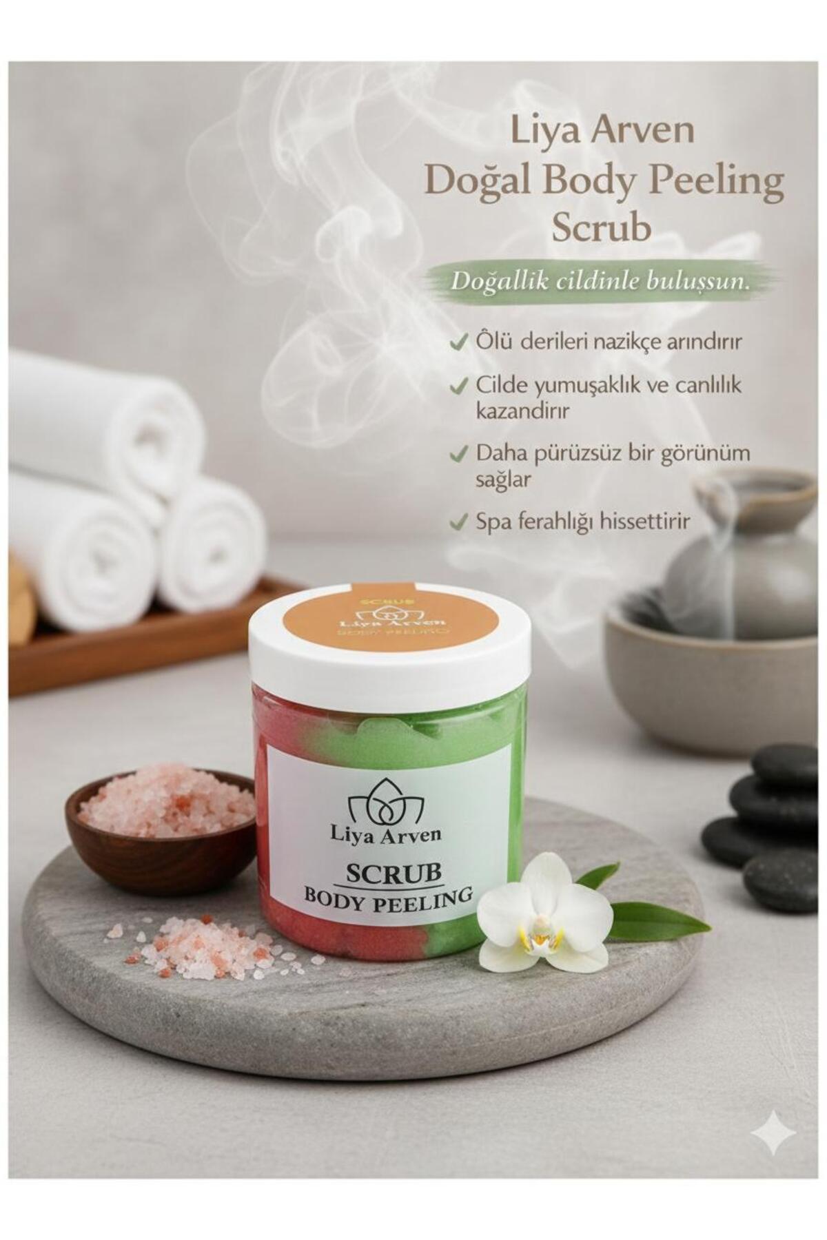 Liya Arven Greyfurt&Yeşil Elma Özlü Doğal Nemlendirici, Onarıcı ve Besleyici Vücut Peeling — Arven-1234