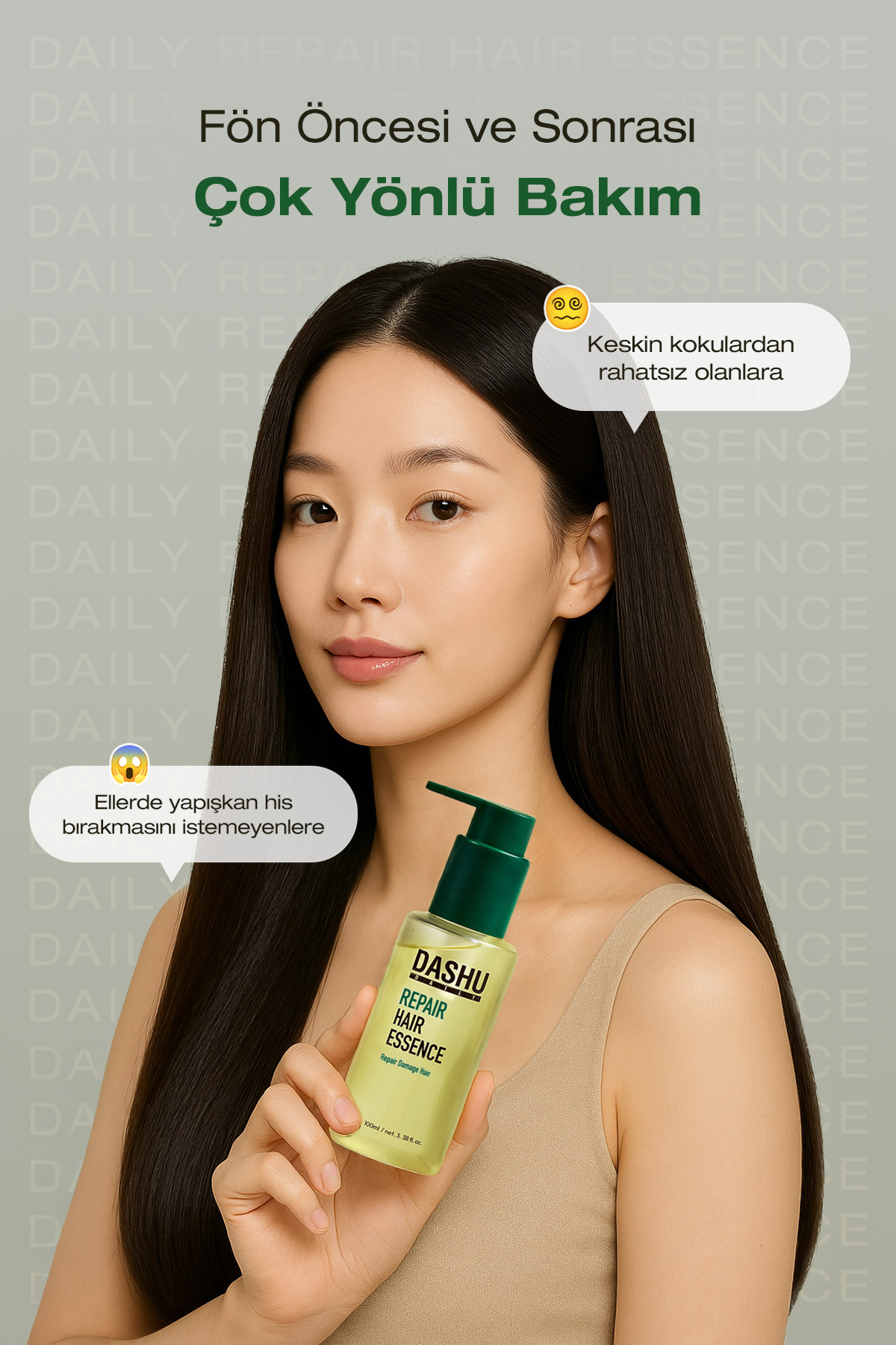 Argan Yağı İçeren Onarıcı ve Isı Koruyucu Saç Bakım Esansı Daily Repair Hair Essence — 8756 — تصویر 6 از 9