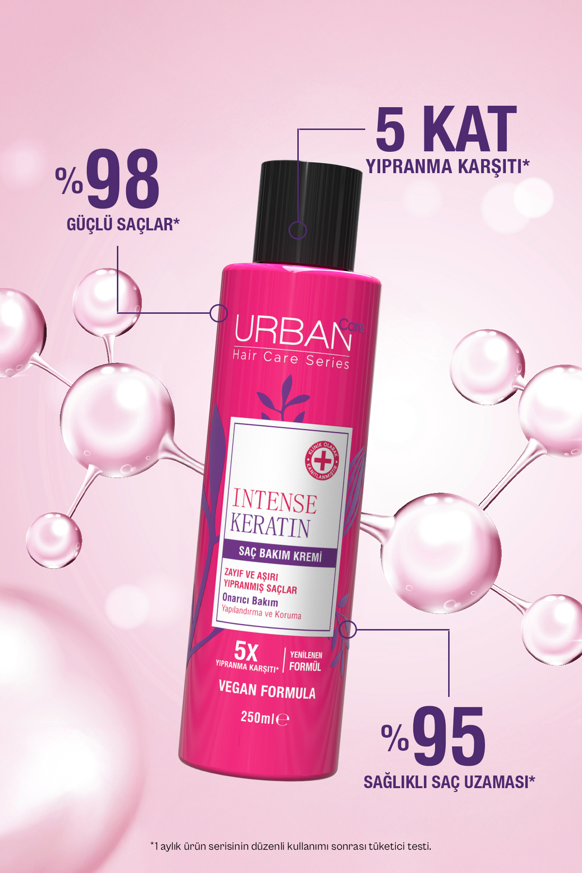 Intense Keratin Aşırı Yıpranmış Saçlara Özel Saç Bakım Kremi 250ml-vegan — 8680690712241 — تصویر 4 از 6