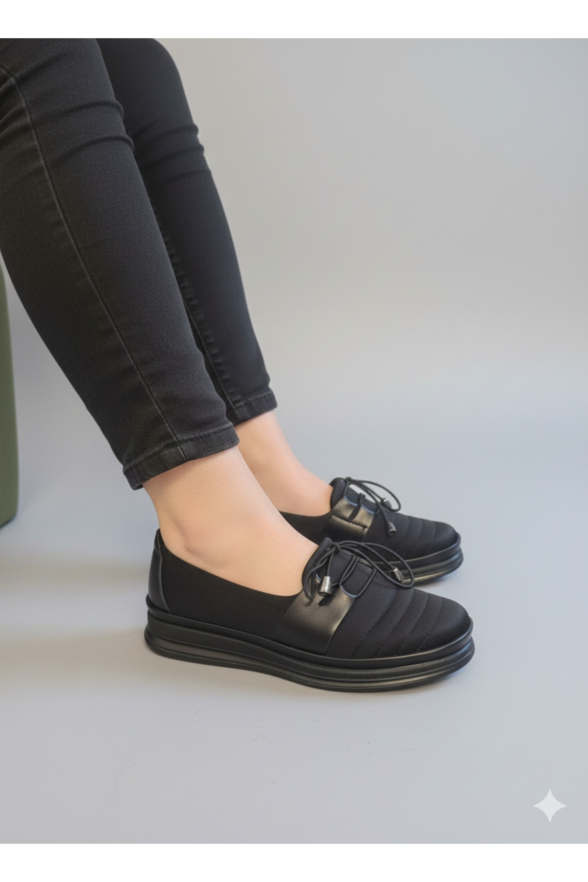Gökcen Women's Black Orthopedic Comfortable Daily Mother Shoes Lightweight Flexible Sole Walking Shoes