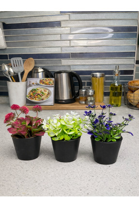GACASA Yapay Mini Saksı ve Çiçekleri