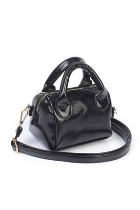 chocolatebag Kadın Mini askılı el ve çapraz çanta siyah rugan