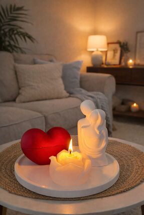 Nunevva Sevgililer Günü Kalpten Kalbe Model Romantik Mum Seti – Çift Figürlü ...