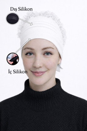 Merve Nayir Çift Silikonlu Kaymayan ve Başörtüsü Kaydırmayan Sabitleyici Fırf...