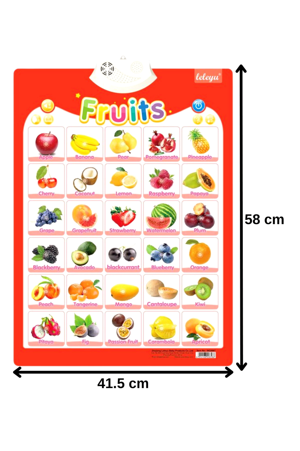 TALOO sesli kitaplar Fruits İngilizce Konuşan Sesli Poster fotoğrafı 4 (önizleme)
