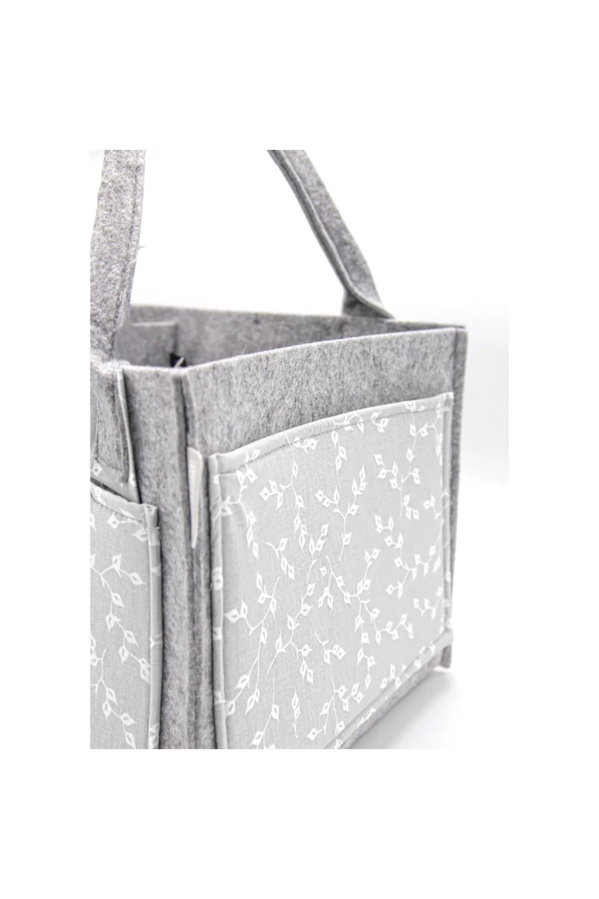 DGSTYL3 Keçe Anne Bebek Bakım Çantası 772 Gri Çiçek fotoğrafı 3 (önizleme)