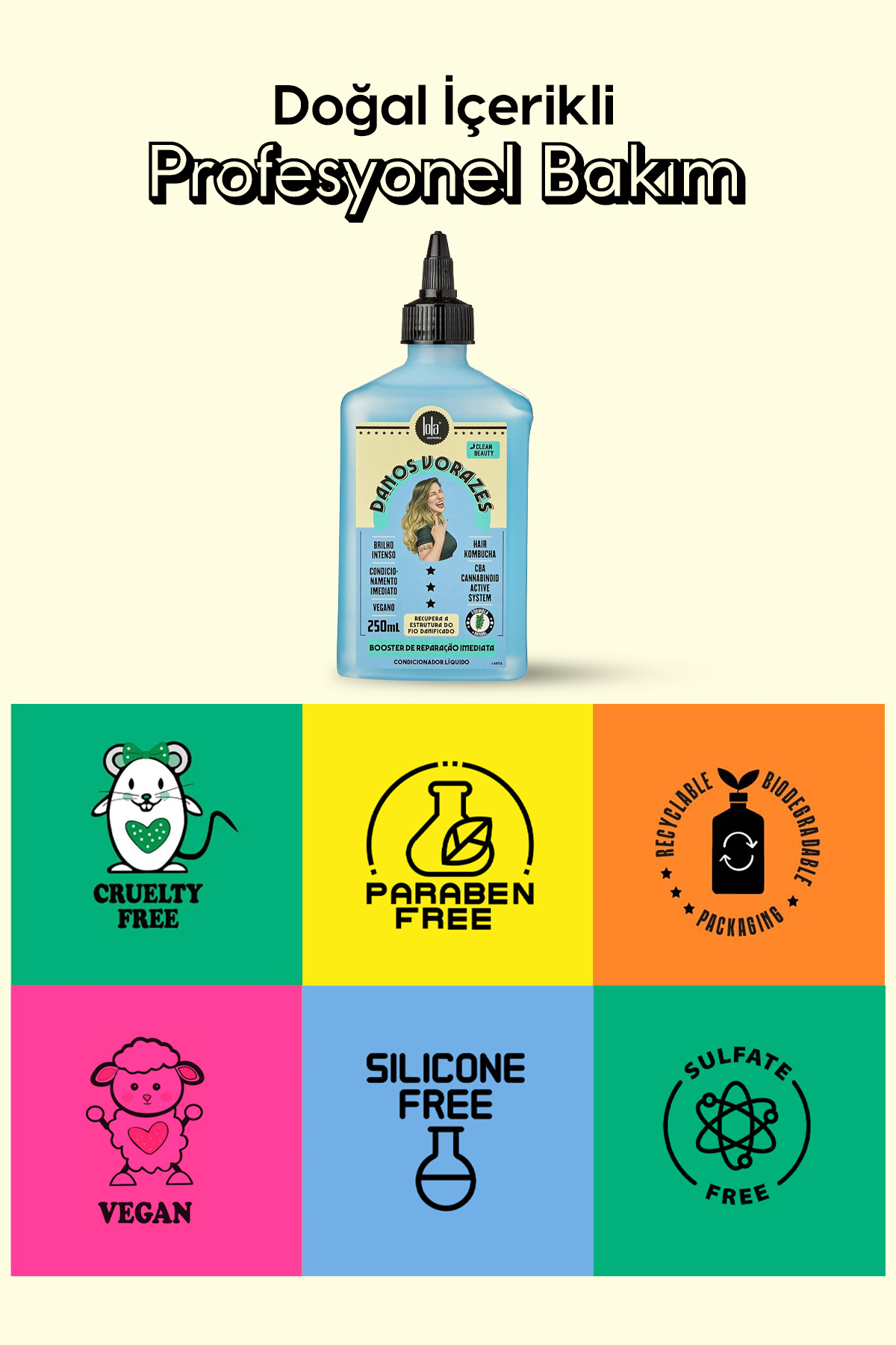 Danos Vorazes Hasarlı Saçlar İçin Bağ Onarıcı, Güçlendirici Sıvı Saç Kremi 250 ml — 7899572811748 — تصویر 2 از 4