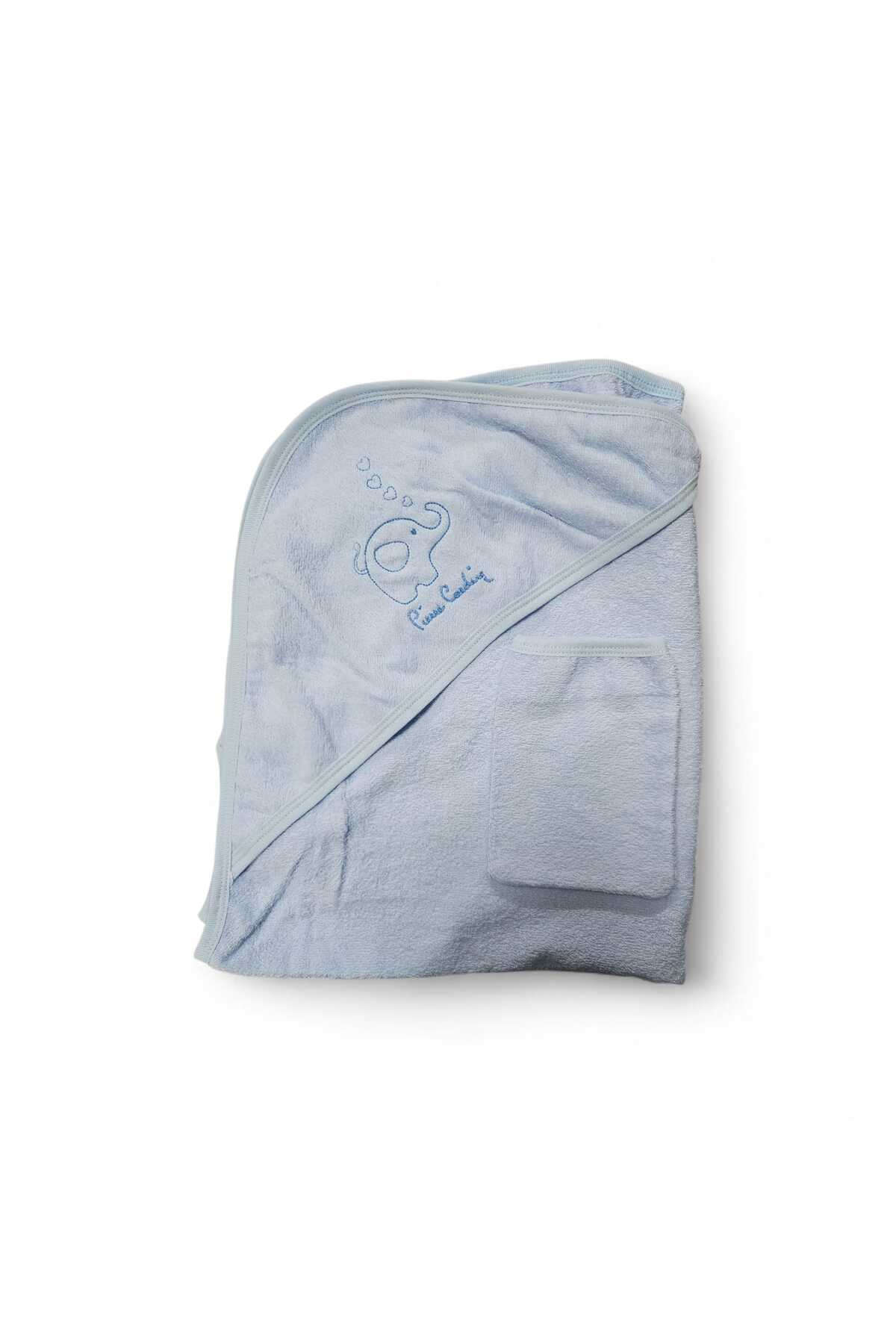 Pierre Cardin %100 Pamuklu Şapka Giydirmeli Kanguru 2li Unisex Bebek Bornoz Seti fotoğrafı 3 (önizleme)