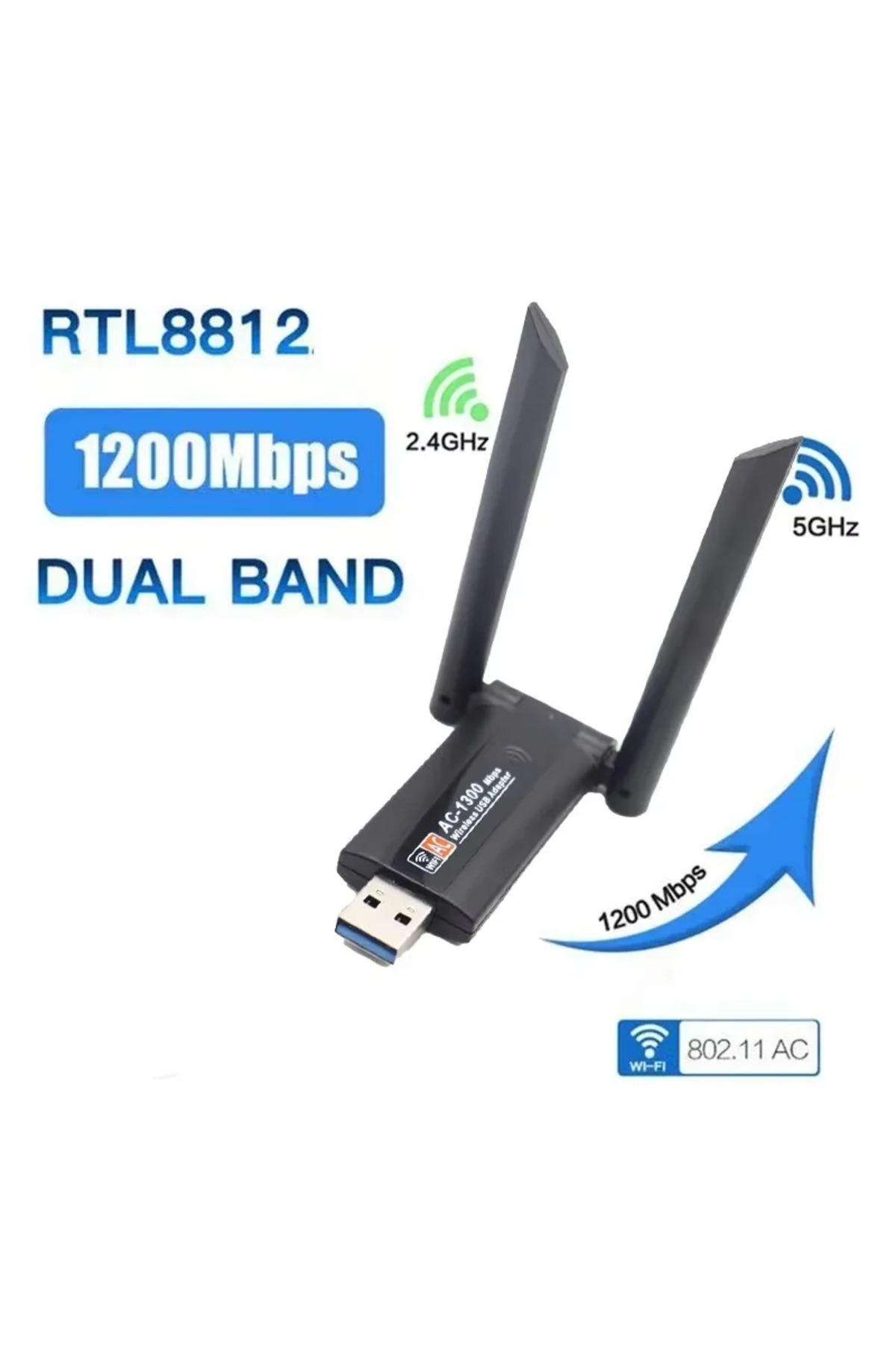 Choice black 1200Mbps USB Wireless AC1200 Wlan USB3.0 Wifi Lan Adapter ...