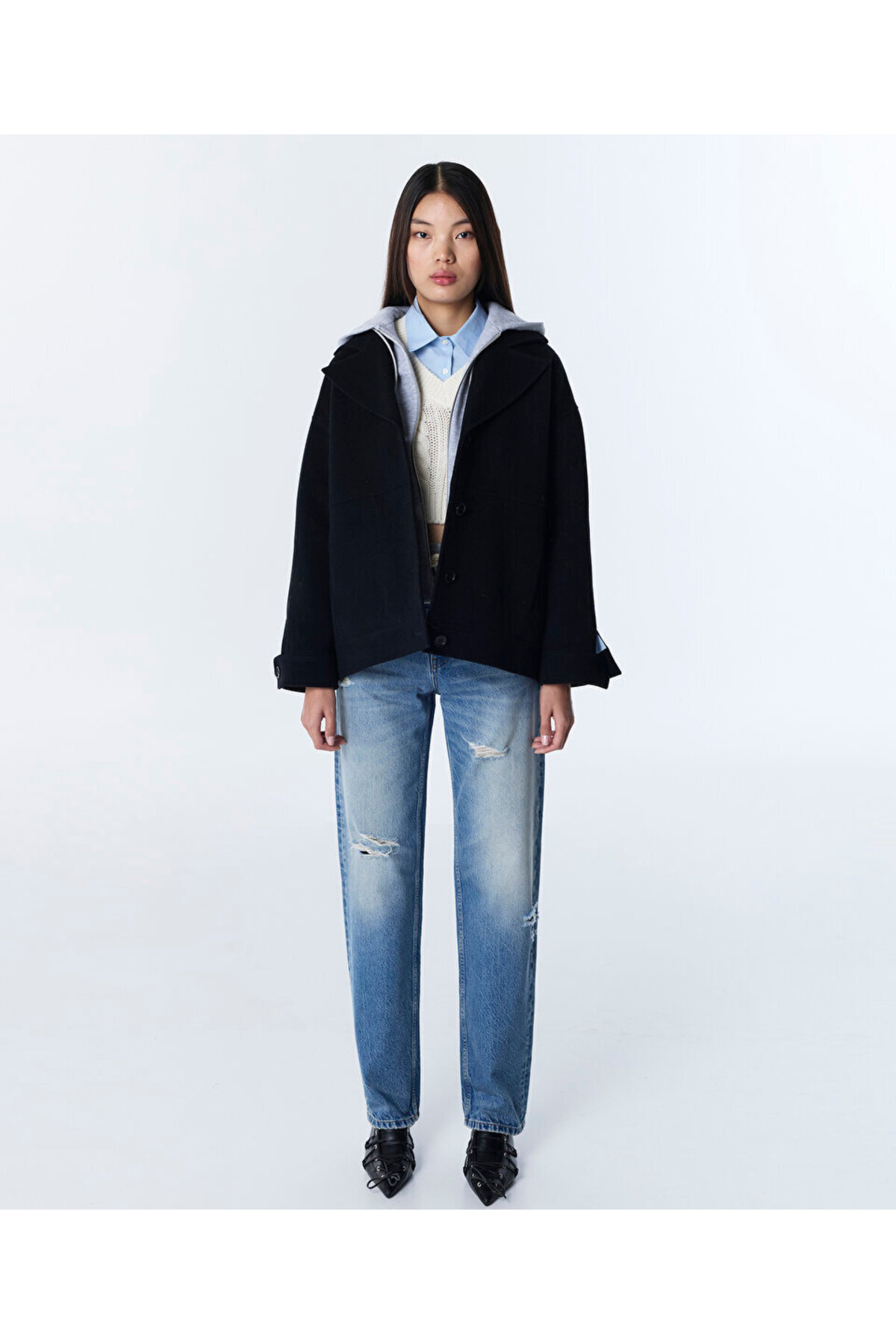 Twist  ÇİFT PARÇA GÖRÜNÜM YÜNLÜ KABAN - Görsel 2