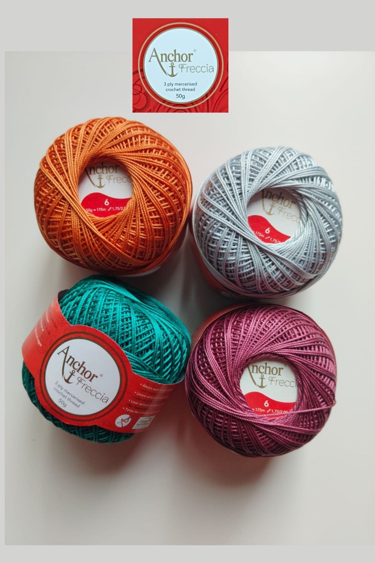 Anchor Freccia 3 Katlı Merserize 50gr Dantel İpi Dörtlü Set