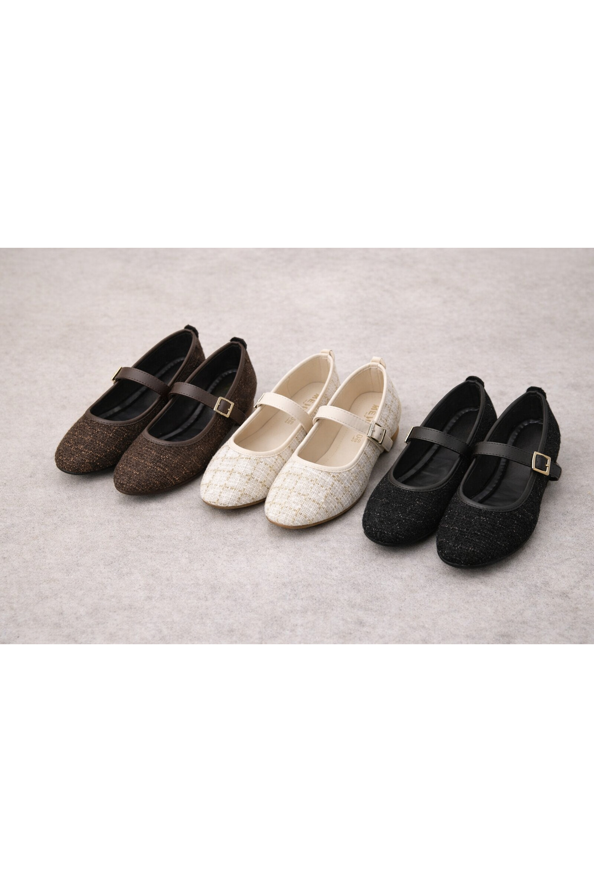 modastilin  Modasitilin Tüvit Kumaş Babet Şık Tokalı Ortopedik Taban Günlük Rahat düz taban babet Rahat Taban - Görsel 5